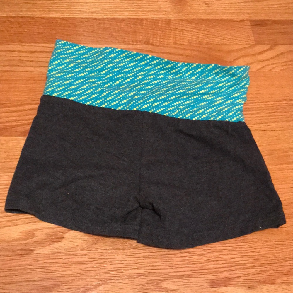 Roll top grey “booty shorts” workout shorts
